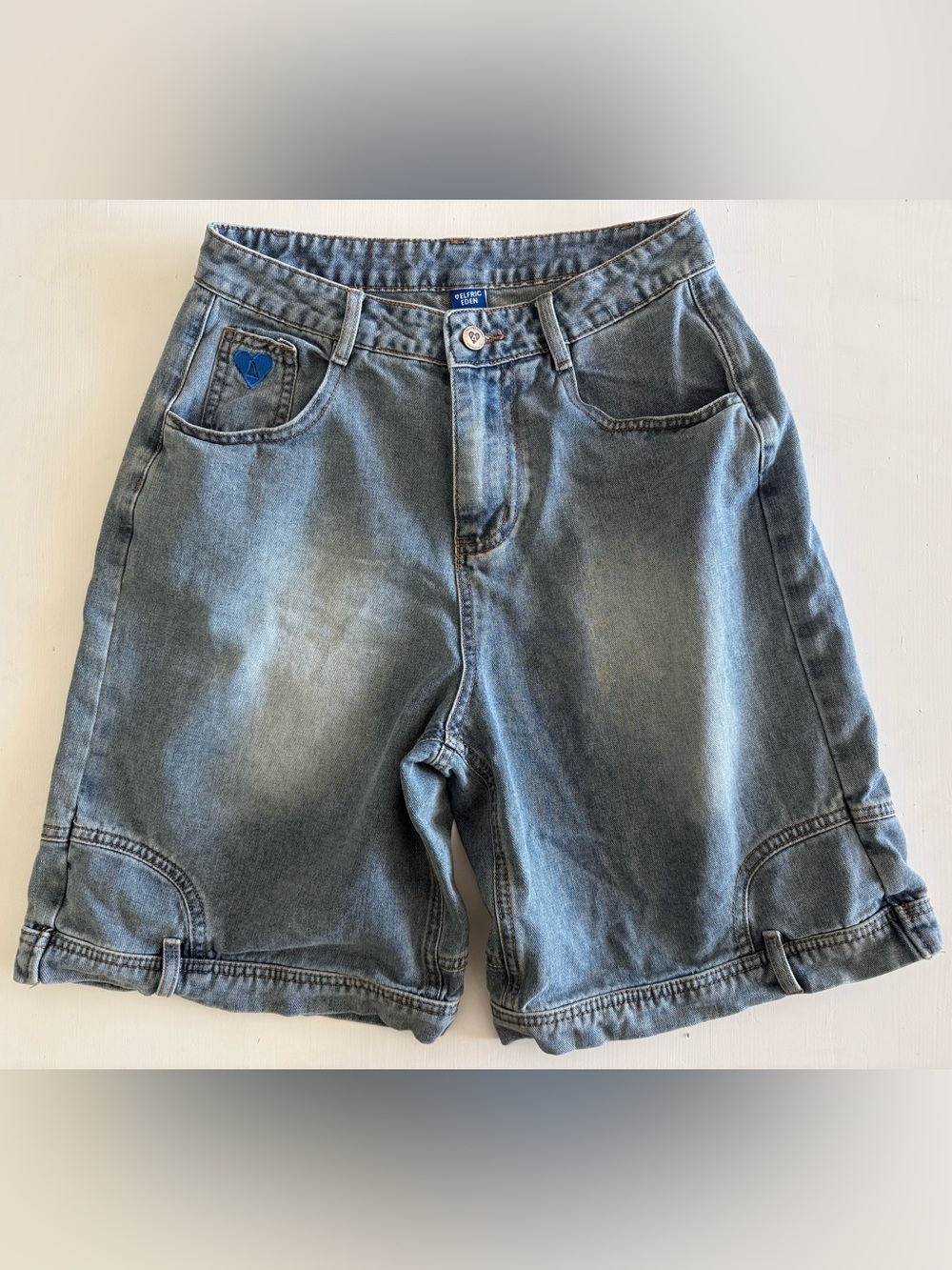 Aelfric Eden Washed Reverse Jorts Jeans Shorts  unique trendy fashionable denim - Picture 2 of 15